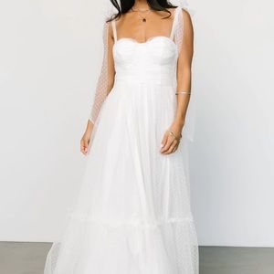 Mavani Swiss Dot Tulle Maxi Dress